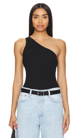 Brita One Shoulder Tank in Black Tank Top Fall Tops Fall 2024 Fall Outfits 2024 Fall Fashion 2024 | Revolve Clothing (Global)