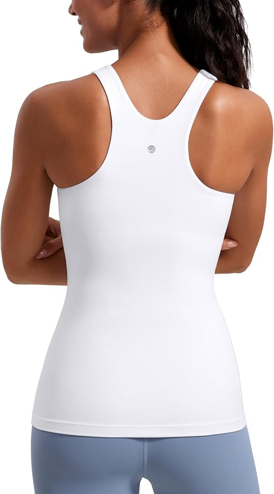 CRZ YOGA Butterluxe Womens Racerback High Neck Tank Top - with Built in Bra Workout Padded Yoga A... | Amazon (US)