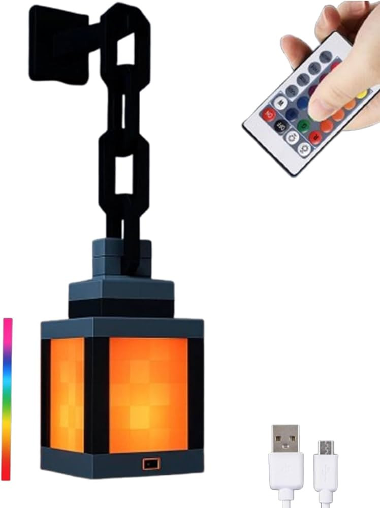 Pixelated Lantern Night Light -16-Color Led Wall Mood Night Light W Touch Switch&Remote Control-R... | Amazon (US)