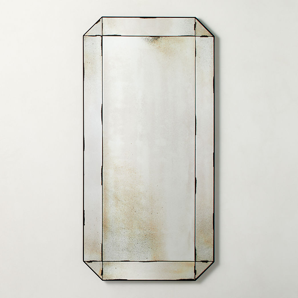 Sureau Antiqued Black Rectangular Wall Mirror 36''x48'' + Reviews | CB2 | CB2