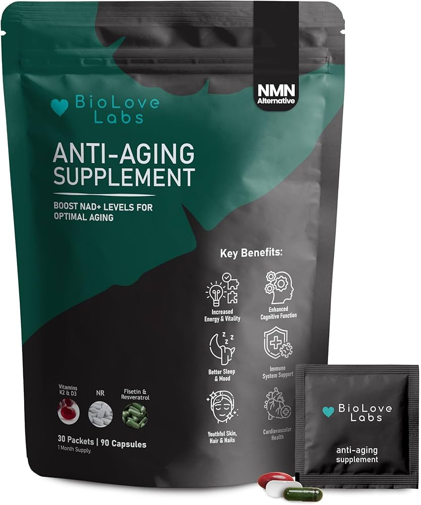 NAD+ 3 in 1 Booster: Nicotinamide Riboside (NR), Fisetin, Resveratrol, K2 & D3 | Supports Healthy... | Amazon (US)