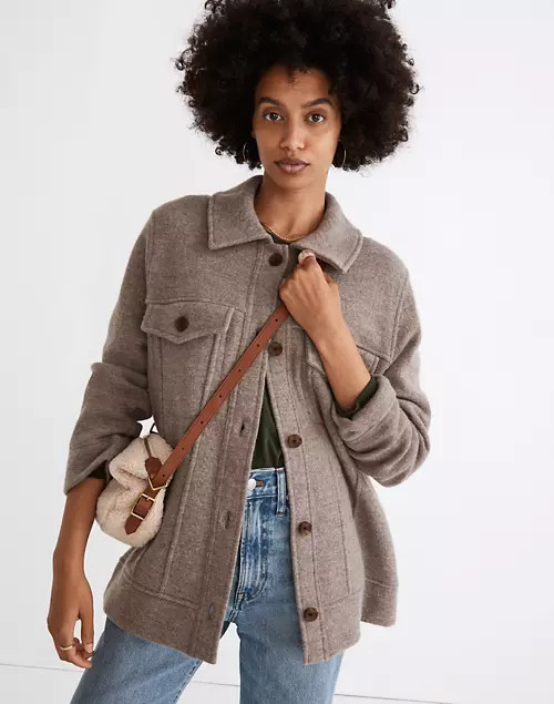 Boiled Wool Bridgman Sweater-Jacket | Madewell