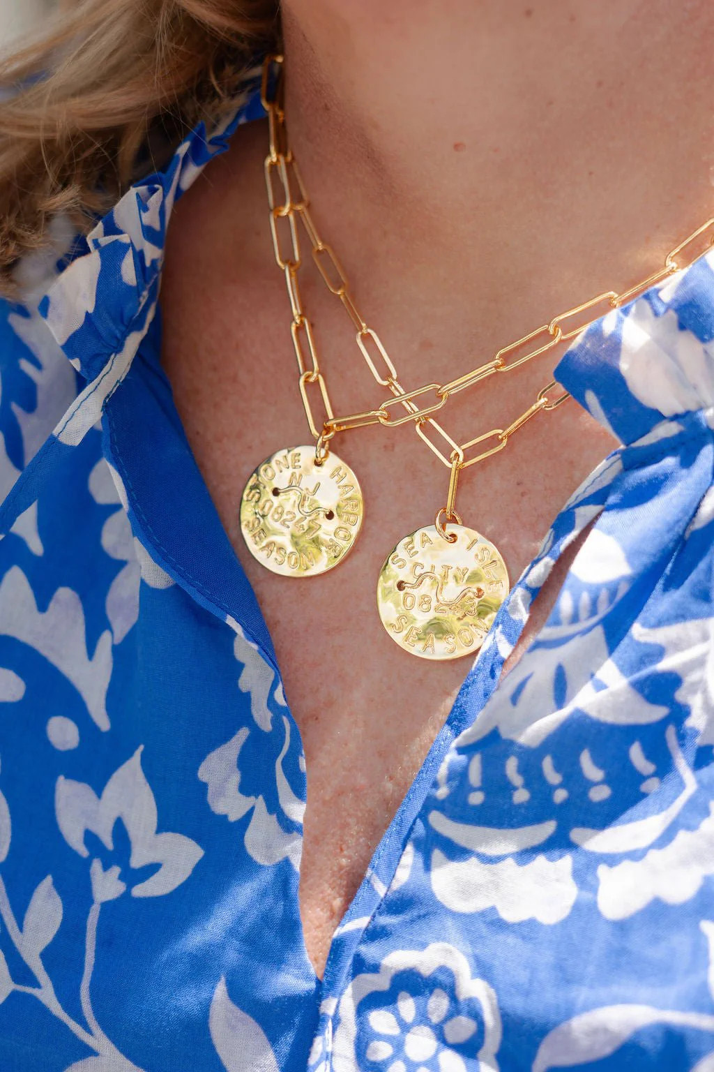 Beach Tag Charm Necklace – 18k Gold Plated | Lisi Lerch Inc