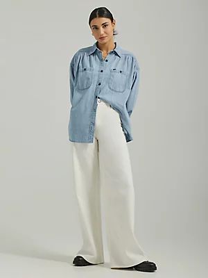 Women's High Rise A-Line Jean in Marble White | Lee Jeans