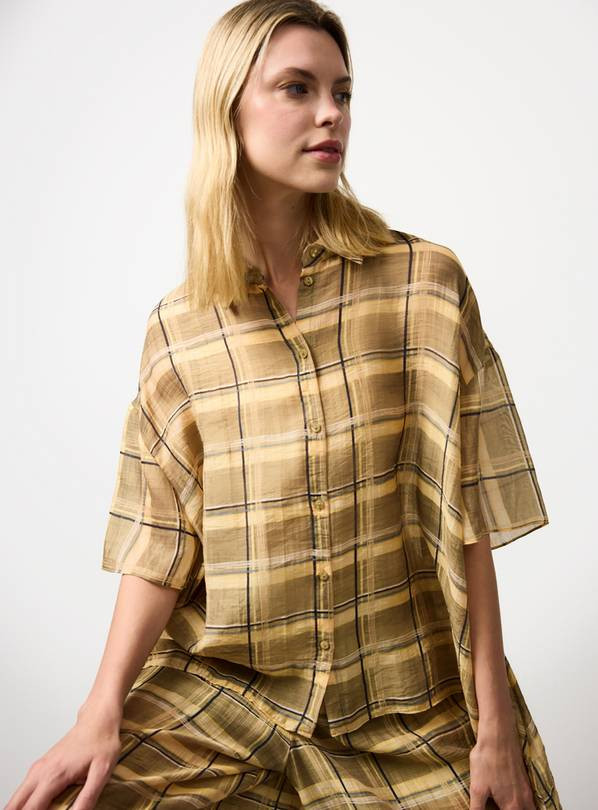 Yellow Checked Short Sleeve Co-ord Shirt 16 | Tu Clothing