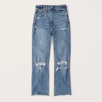 Ultra High Rise Ankle Straight Jeans | Abercrombie & Fitch (US)