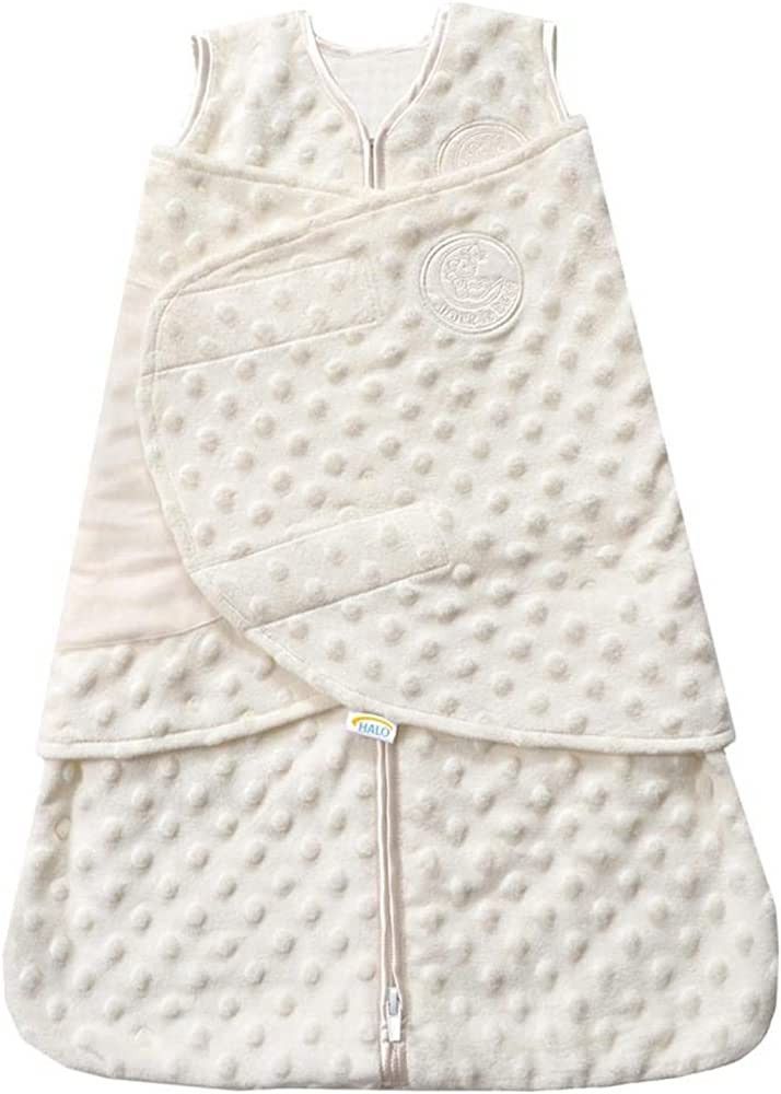 HALO Sleepsack Swaddle, 3-Way Adjustable Wearable Blanket, TOG 3.0, Velboa Plush Dots, Cream, New... | Amazon (US)