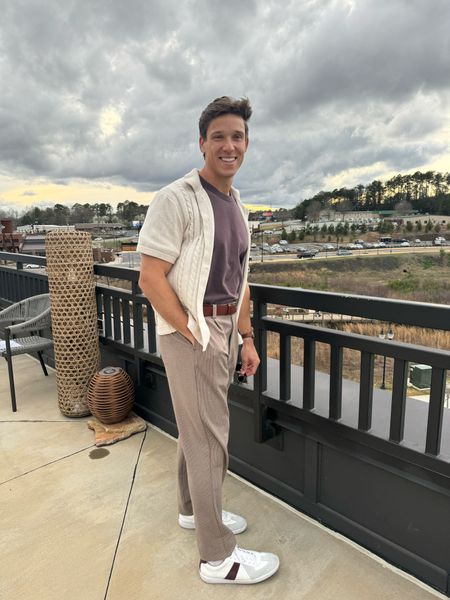 Layered spring outfit idea - mid rise trousers with a t shirt and knit polo

Pants and tee are from Abercrombie, knit polo is JCrew

#LTKmens #LTKSpringSale #LTKstyletip