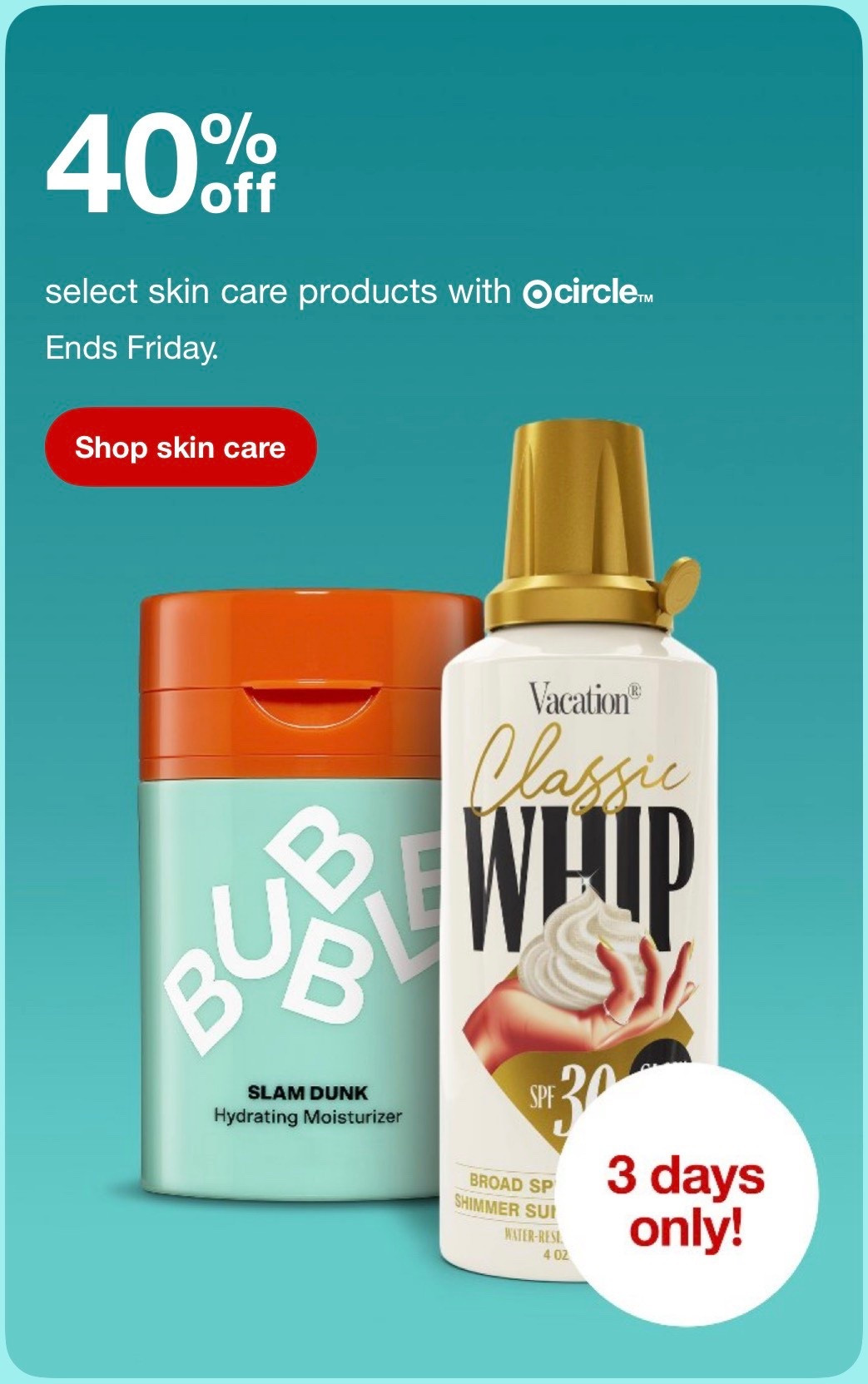 40% off select skin care with target Circle @Target ￼🎯

#LTKselfcare #LTKSaleAlert #LTKBeauty