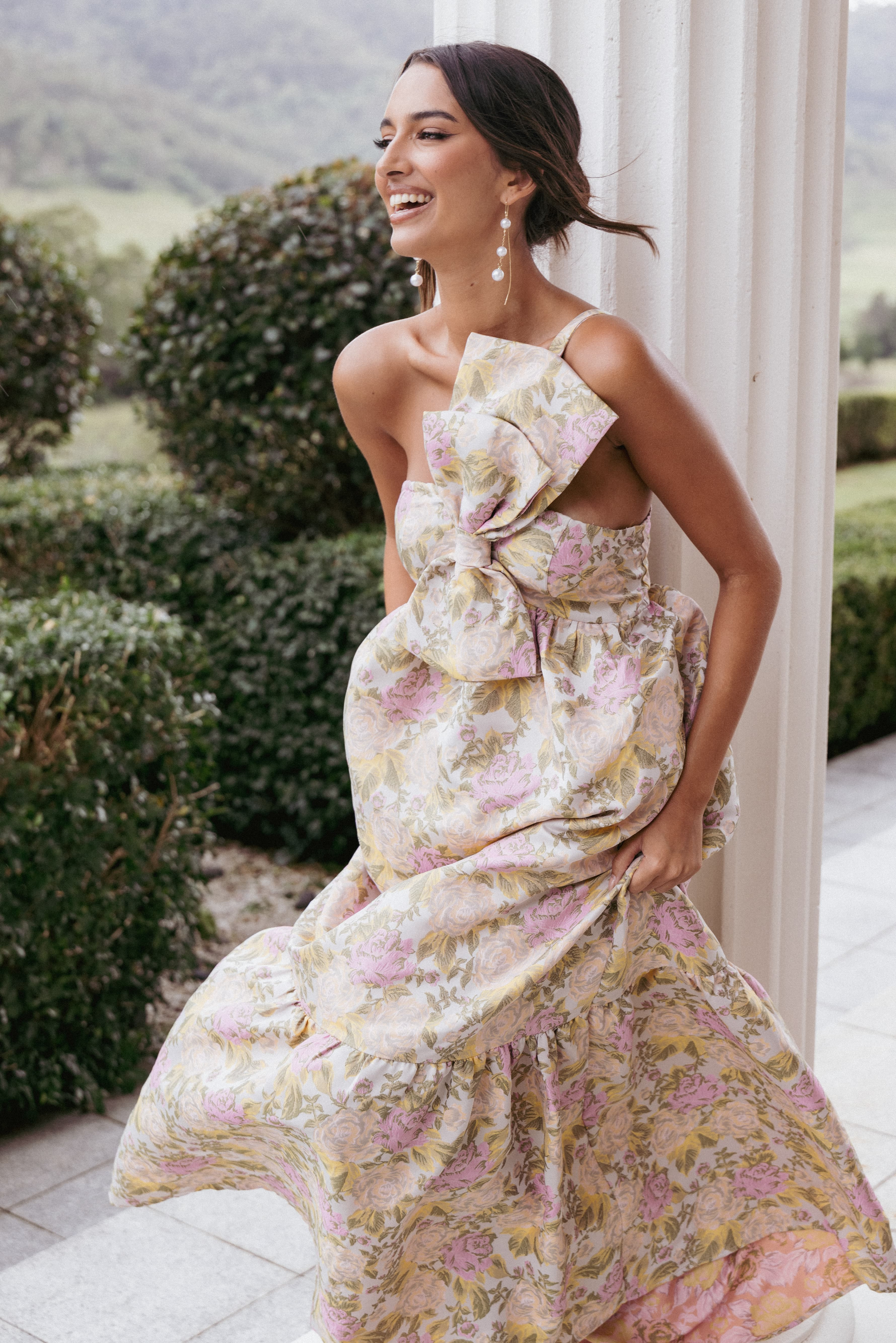 Betina Bow Front Maxi Dress - Multi Floral | Petal & Pup (US)