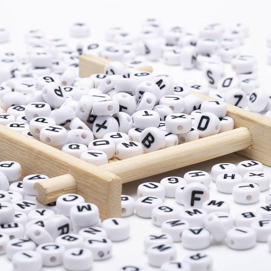 1000pcs 4x7mm Acrylic Alphabet Letter Beads A-Z Round Acrylic Letter Beads for Jewelry Making Alp... | Amazon (US)