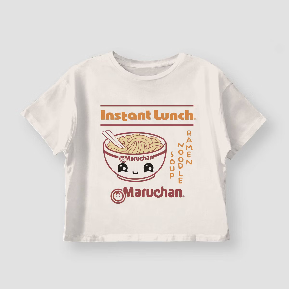 Girls'Maruchan Ramen Boxy Short Sleeve Graphic T-Shirt - Off White M: Cotton Jersey, Tween Casual... | Target