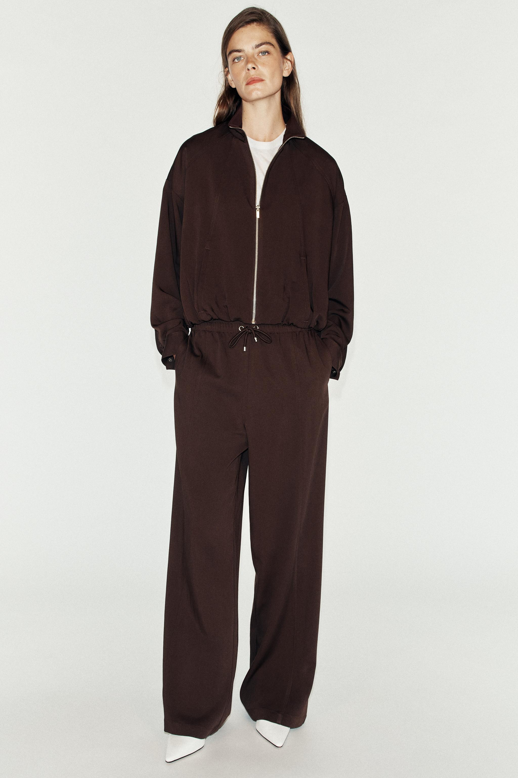 ELASTICATED WAISTBAND WIDE-LEG TROUSERS | Zara UK