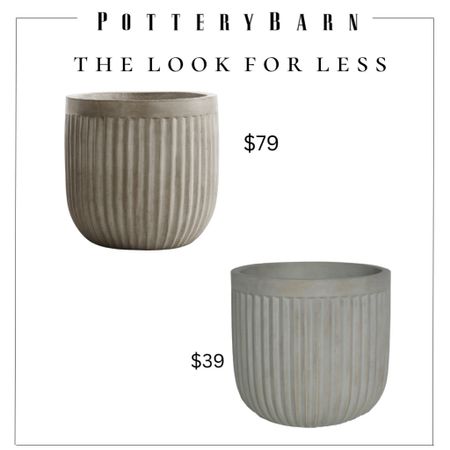Pottery Barn Planter | the look for less | dupe | outdoor decor | patio decor | porch decor | ribbed planter | fluted planter 

#LTKhome #LTKunder50 #LTKSeasonal