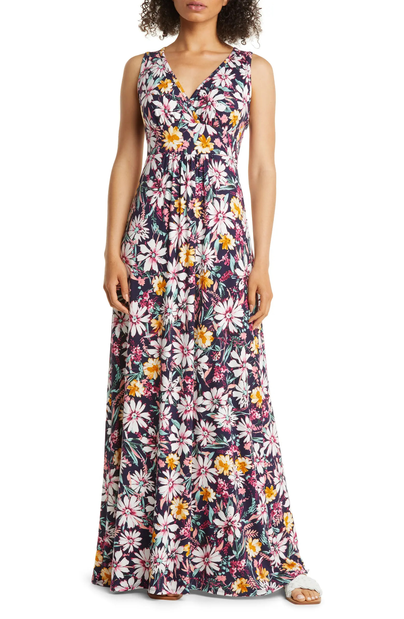 Floral Print Empire Waist Jersey Maxi Dress | Nordstrom