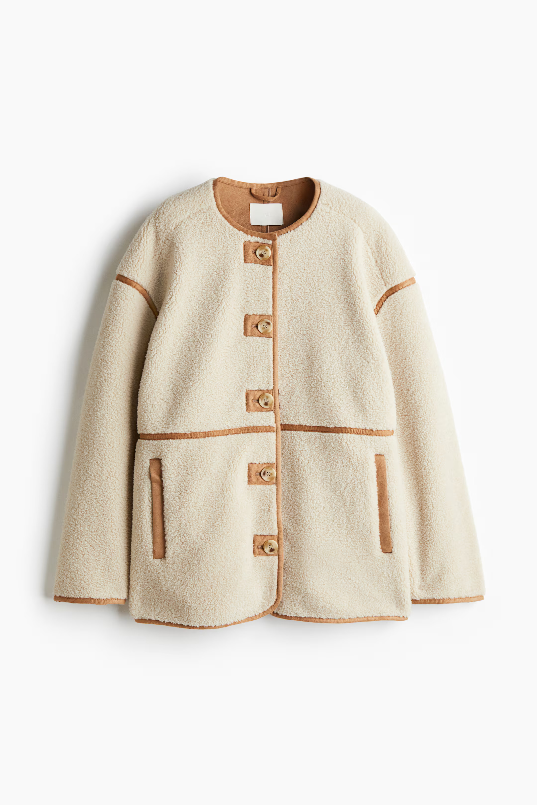 Teddy jacket - Light beige - Ladies | H&M GB | H&M (UK, MY, IN, SG, PH, TW, HK)