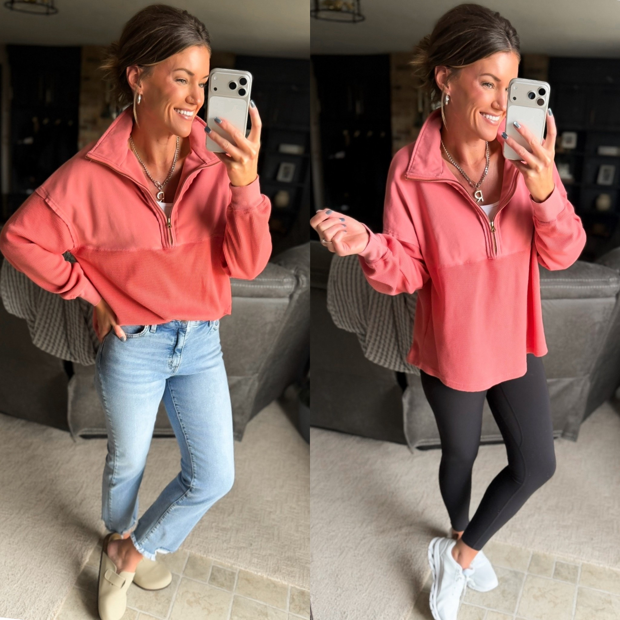 A quarter zip that looks equally cute with jeans or leggings. Wearing small pared with jeans. Large paired with leggings  

#LTKootd #LTKmomlife