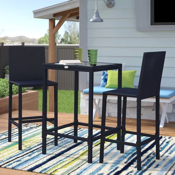 Swiney Square 2 - Person 24'' Long Bar Height Dining Set | Wayfair North America