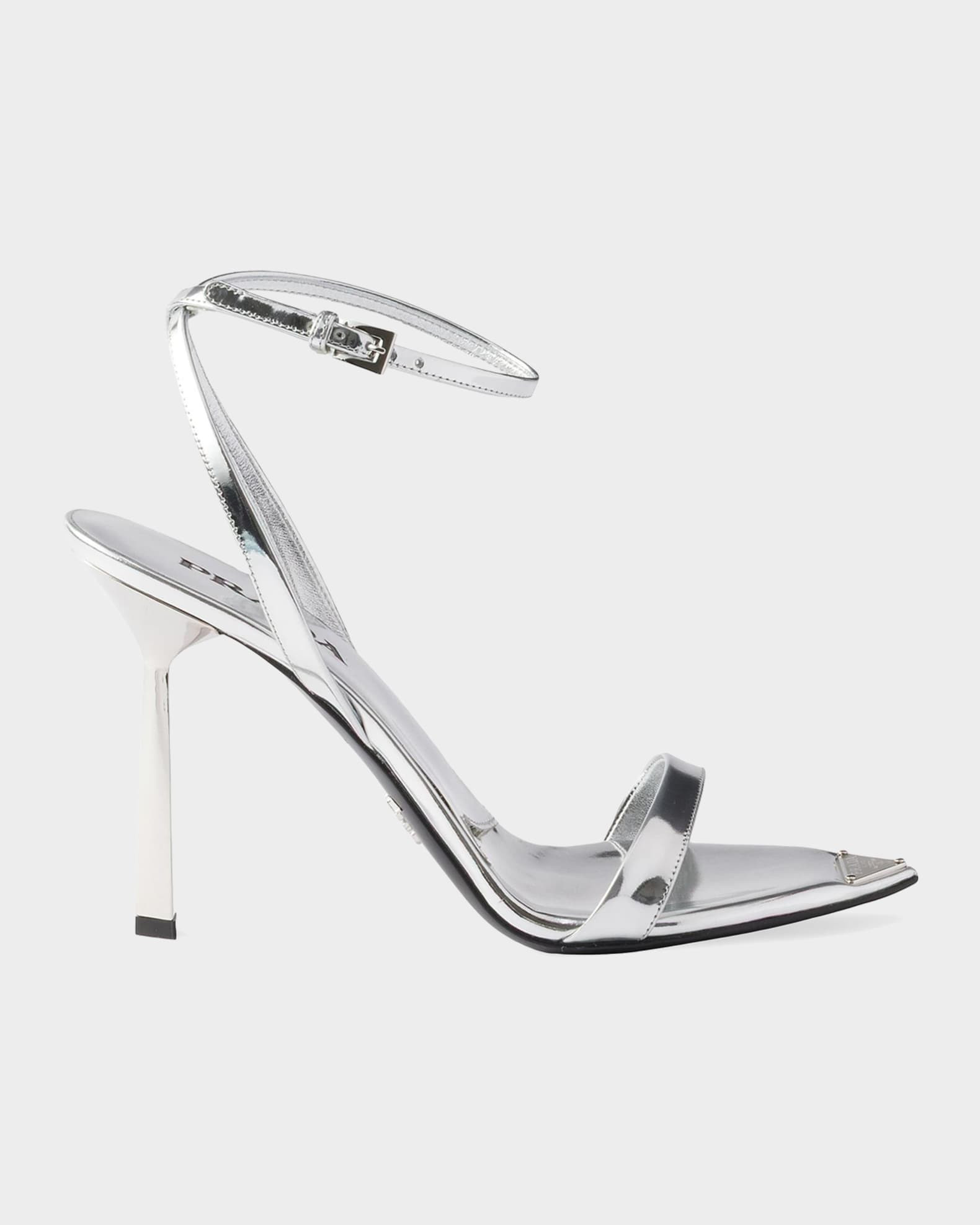 Metallic Leather High-Heeled Sandals | Neiman Marcus