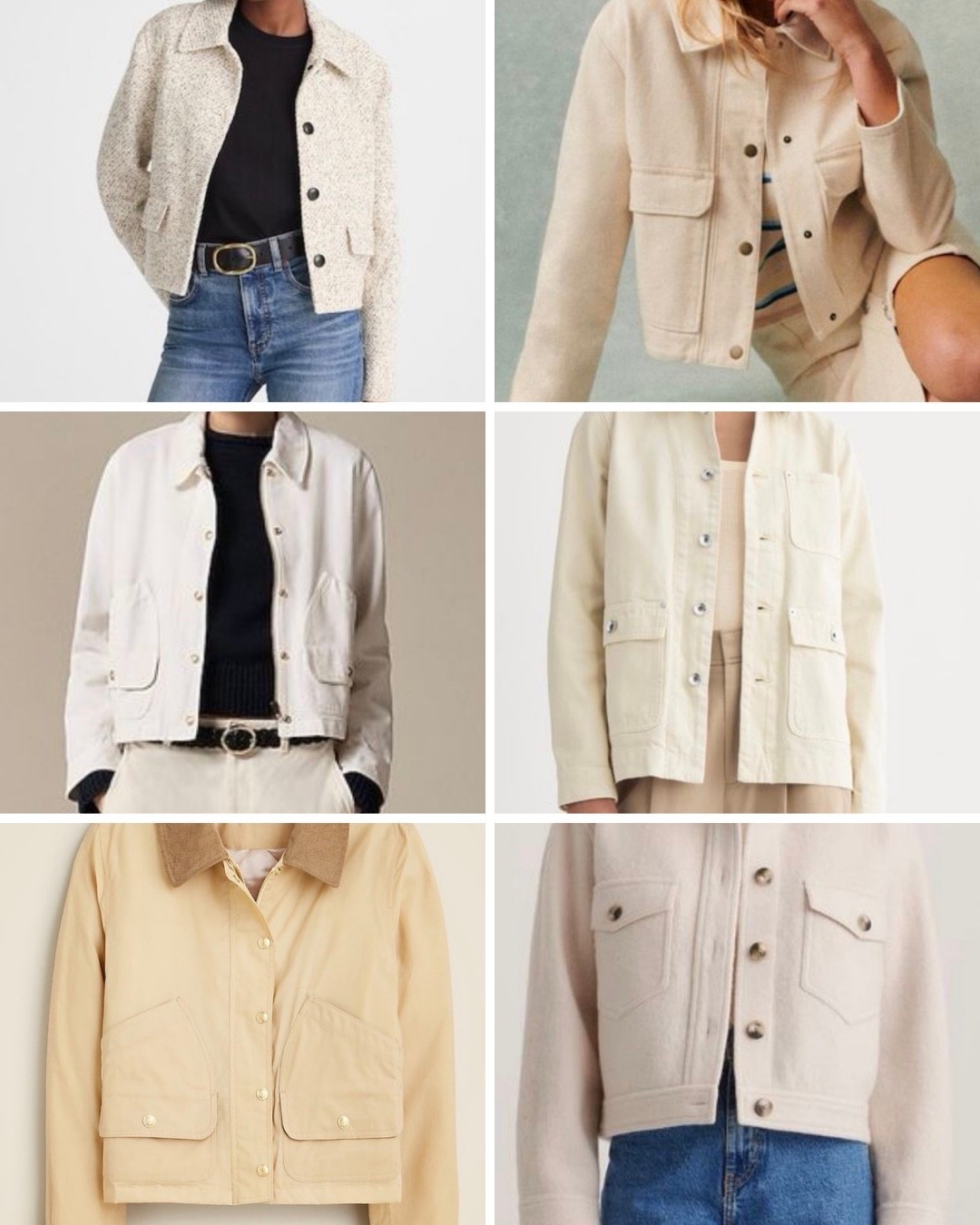 I had a request for cream barn jackets. Here are some that I think are cute. 

Barn jackets are trending now, and this cream color definitely elevates an otherwise very casual jacket.  For an even cooler look, pair with white boots, like these I’m linking!



#LTKStyleTip #LTKOver40 #LTKSeasonal