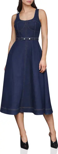 Avec Les Filles Belted Bustier Denim Dress | Nordstrom | Nordstrom