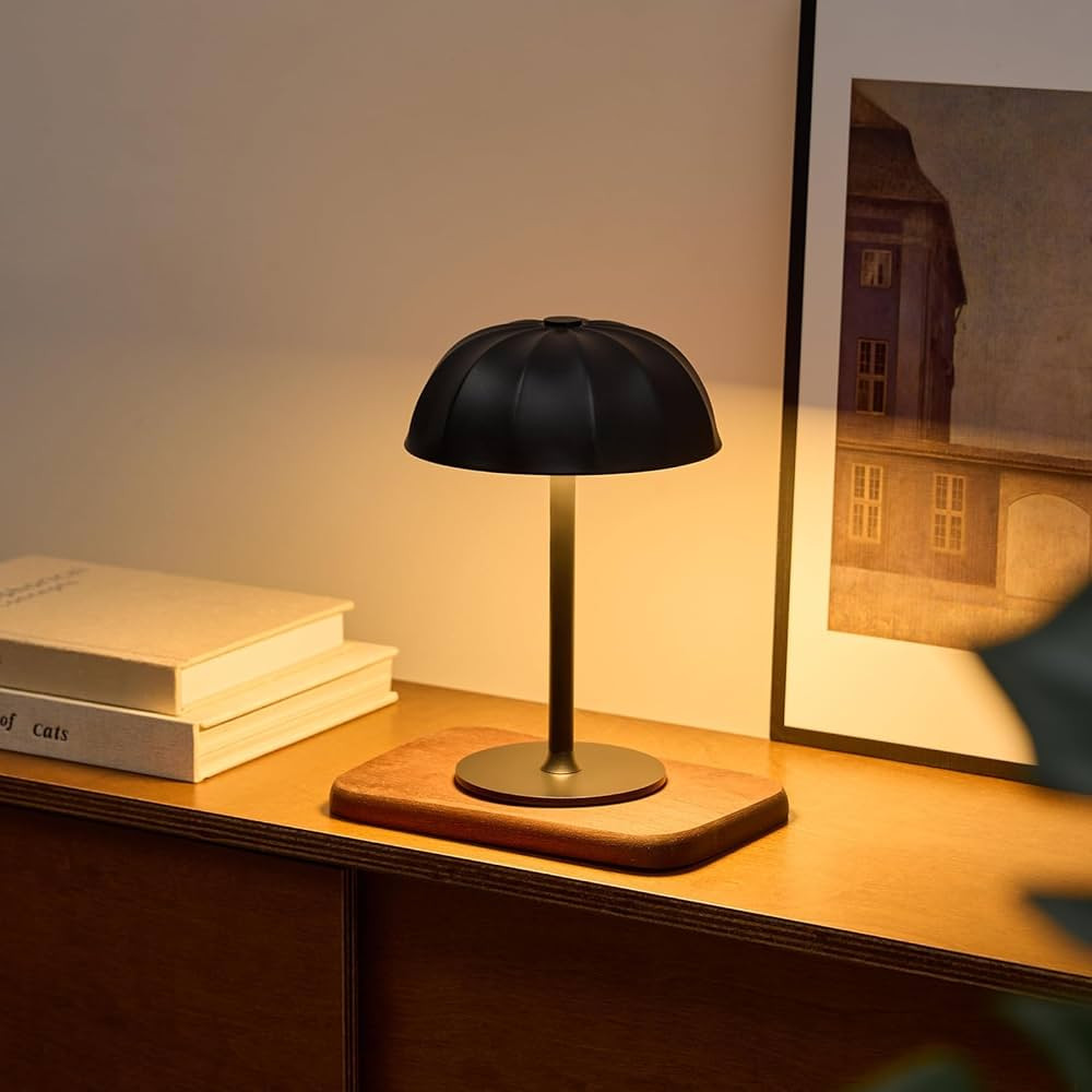 Bojim Cordless Table Lamp, Adjustable Height & 3-Color Dimming, Portable Black Wireless Battery L... | Amazon (US)