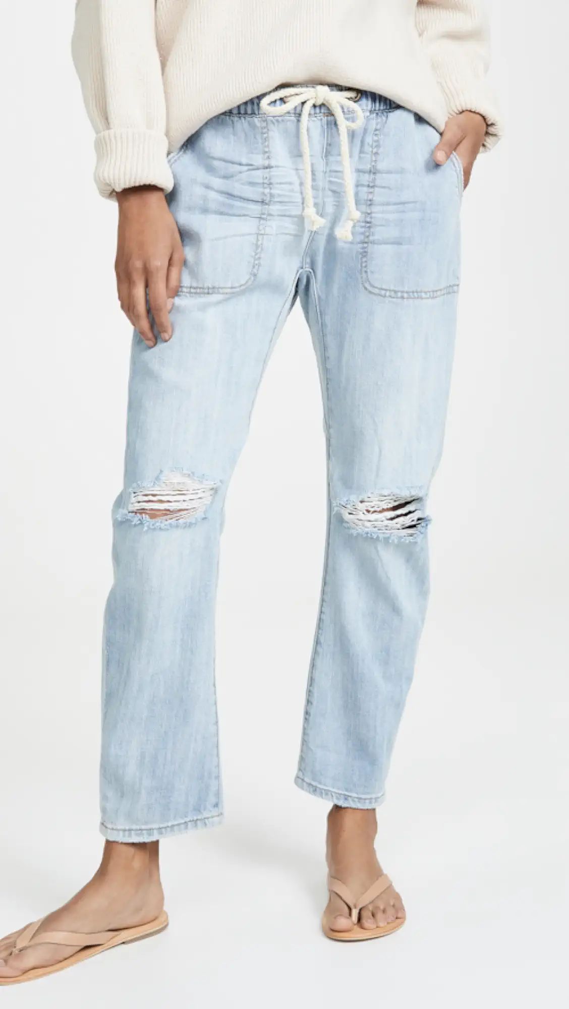 Shabbies Drawstring Boyfriend Jeans | Shopbop