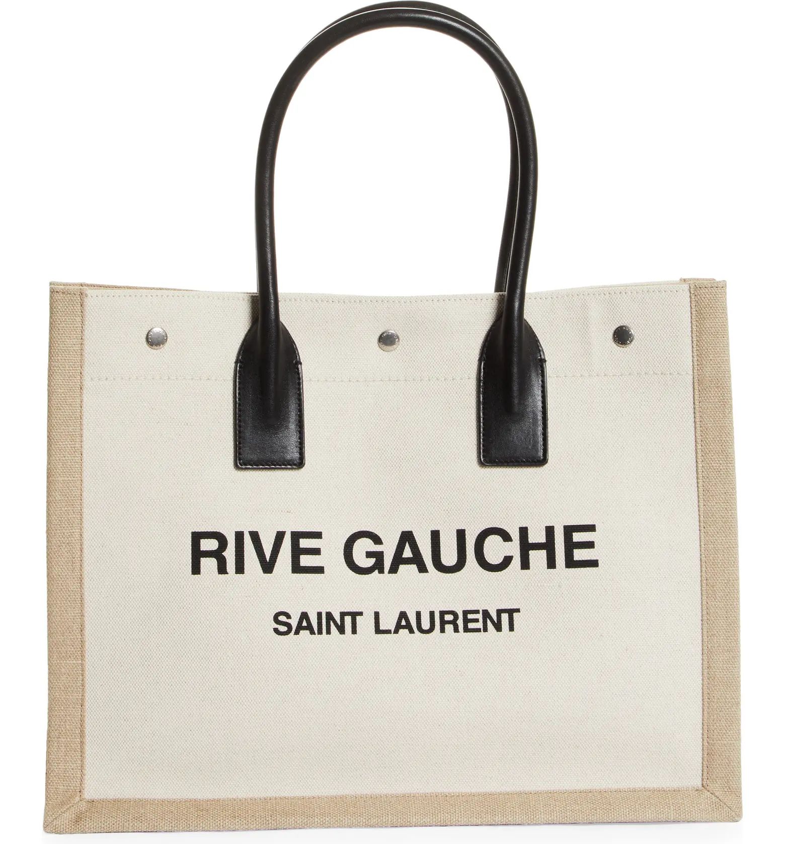 Saint Laurent Rive Gauche Logo Canvas Tote | Nordstrom | Nordstrom
