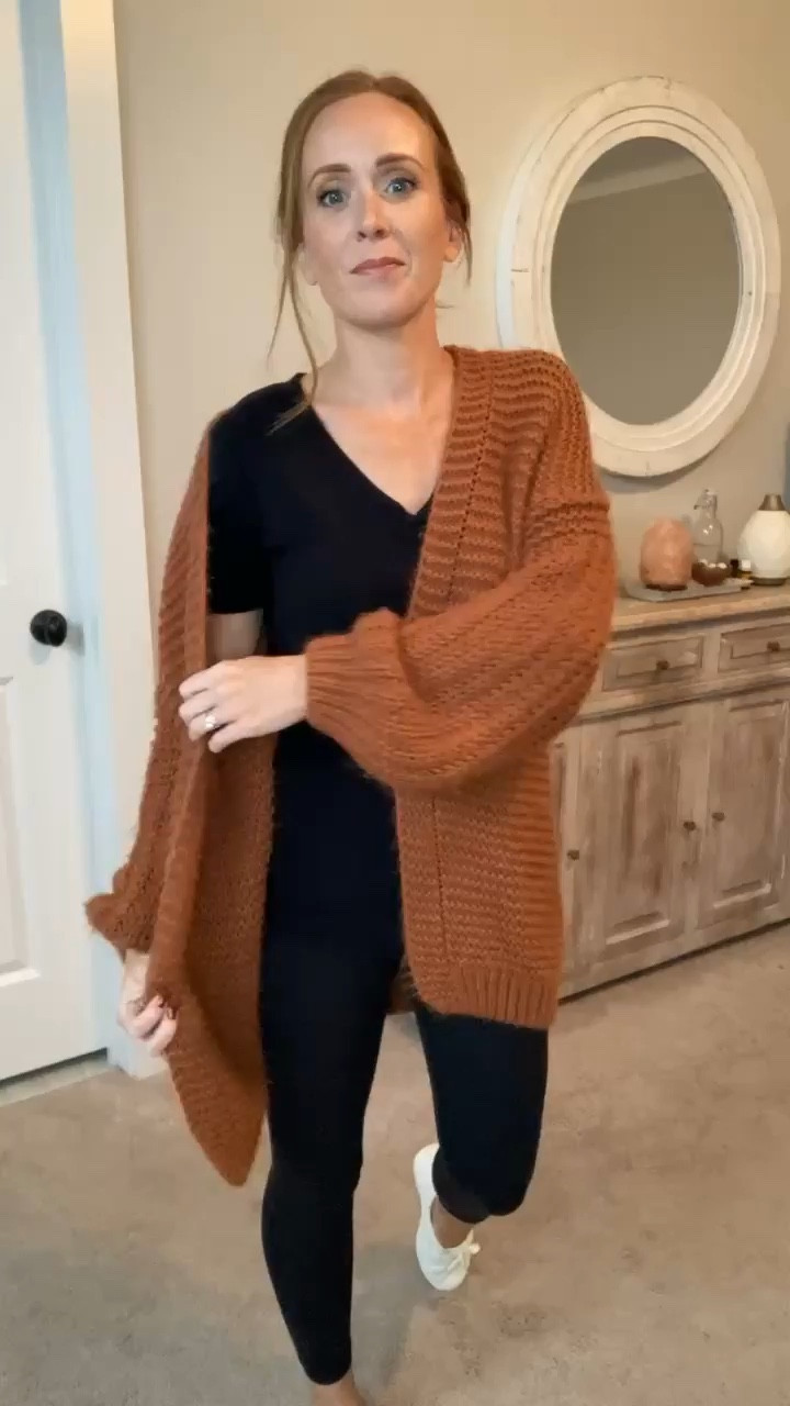 My go-to weekend outfit. So comfortable and perfect for Fall. I got my normal size in all pieces. 
The leggings I have had for 3 years and they haven’t lost shape, well worth it. The sweater I wash and dry and it is still so good. The sneakers I love the low profile especially when wearing them with dresses!

#LTKStyleTip #LTKOver40 #LTKFindsUnder100