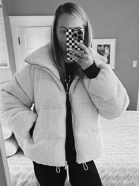 The coziest boucle sherpa puffer coat for all your winter outfits 🐑 

#LTKfitness #LTKSeasonal