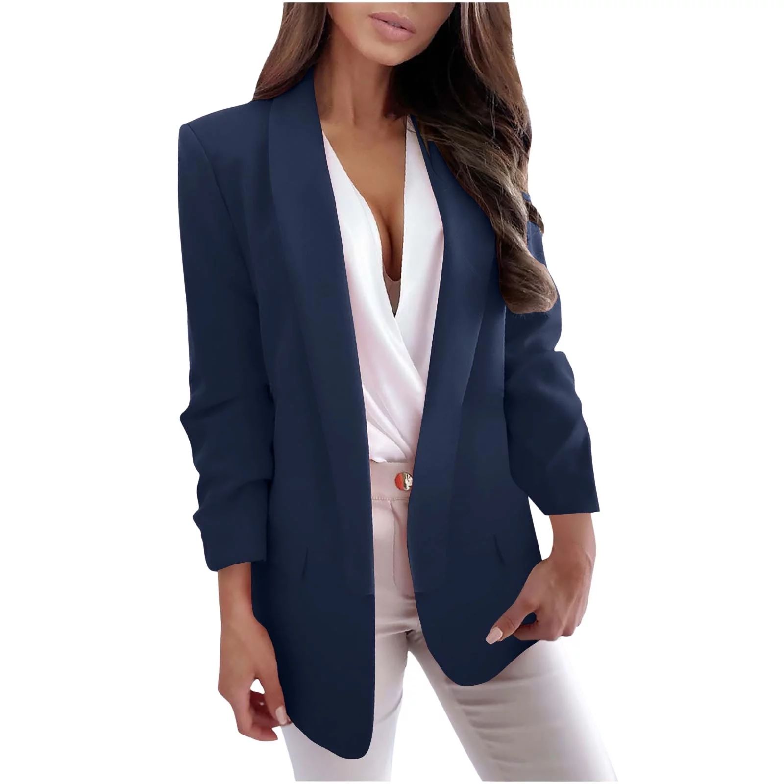FAKKDUK Blazer Jackets for Women Casual Blazers Plus Size Work Jackets Open Front Long Sleeve Car... | Walmart (US)