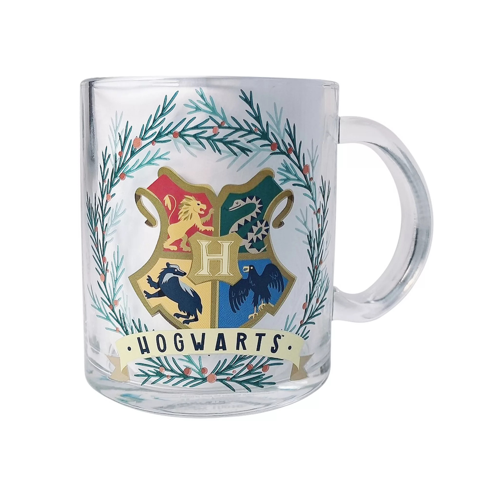 Harry Potter 17.5 oz Hogwarts Wreath Glass Coffee Mug | Kohl's