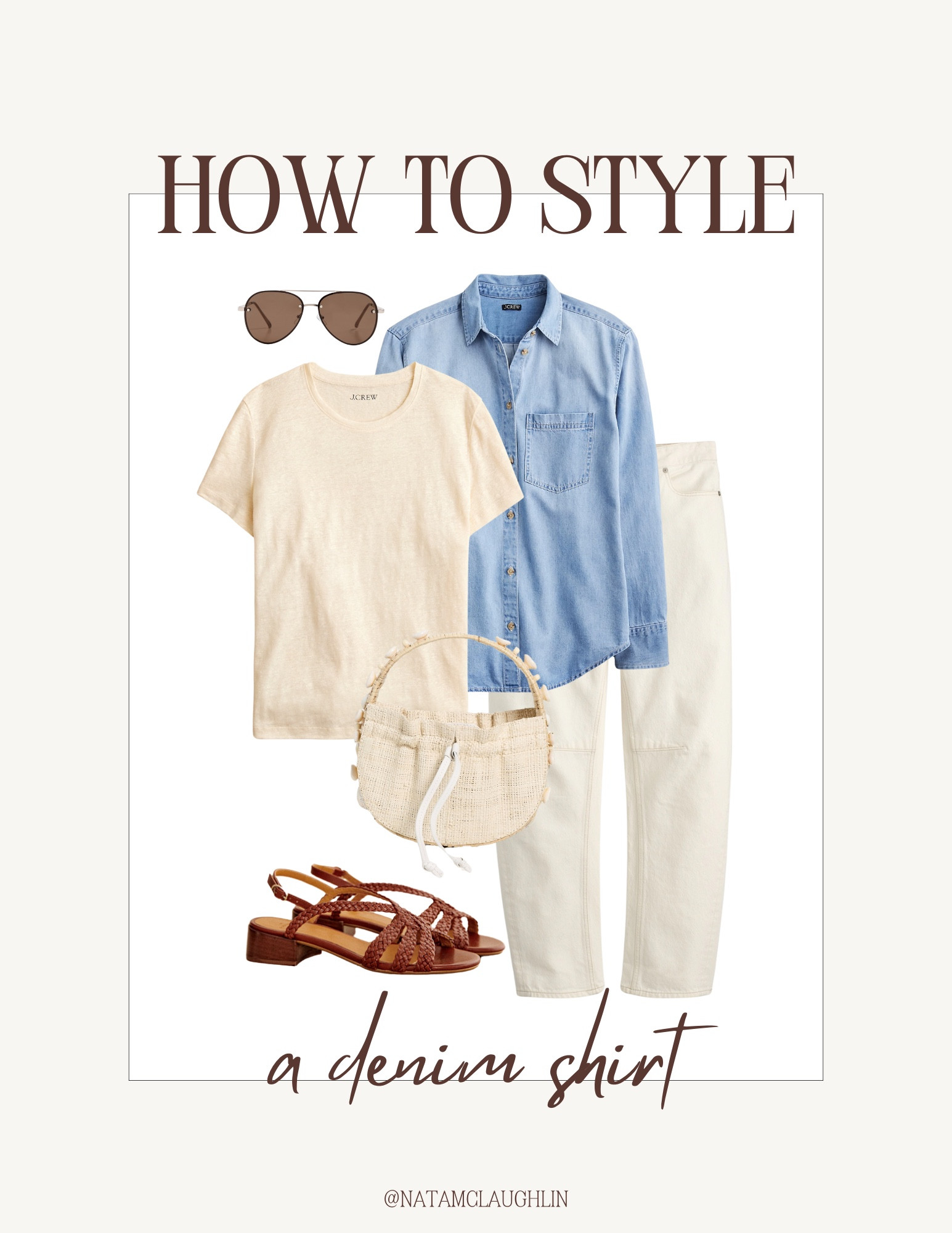 How to style a denim shirt for the summer. It looks great over an all white outfit  

#LTKShoeCrush #LTKSummerEdit #LTKStyleTip