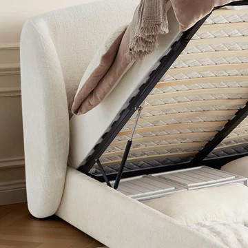 Evie Wingback Bed | Upholstered Storage Platform | Chita