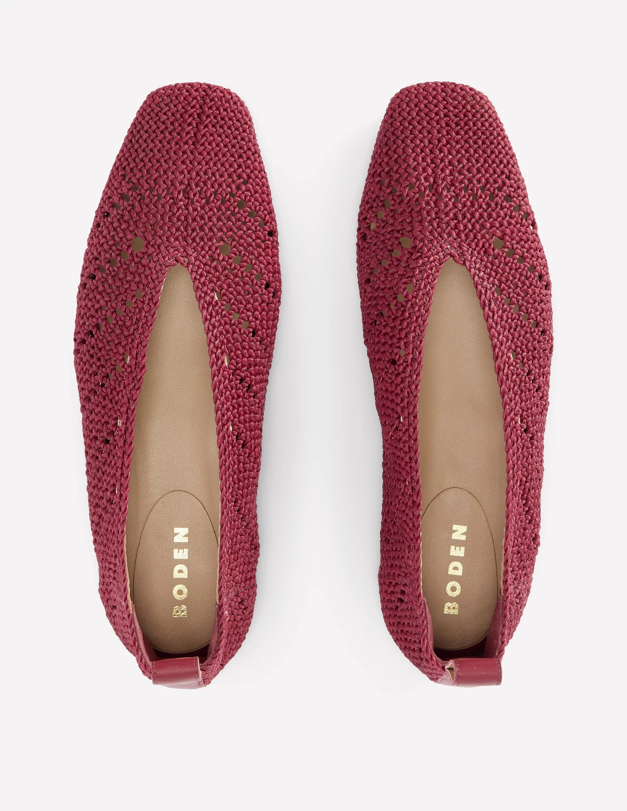Knitted Ballet Flats-Oxblood | Boden UK