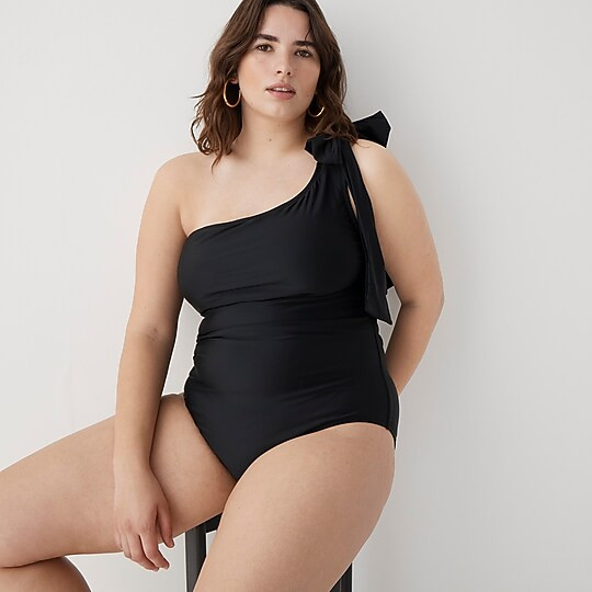 Bow one-shoulder one-piece | J. Crew US