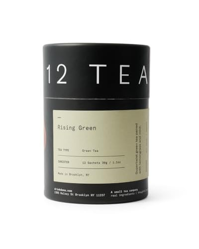 Dona single origin, premium blended teas conveniently packaged in plant-based sachets, canister of 12 sachets/teabags (Rising Green) | Amazon (US)