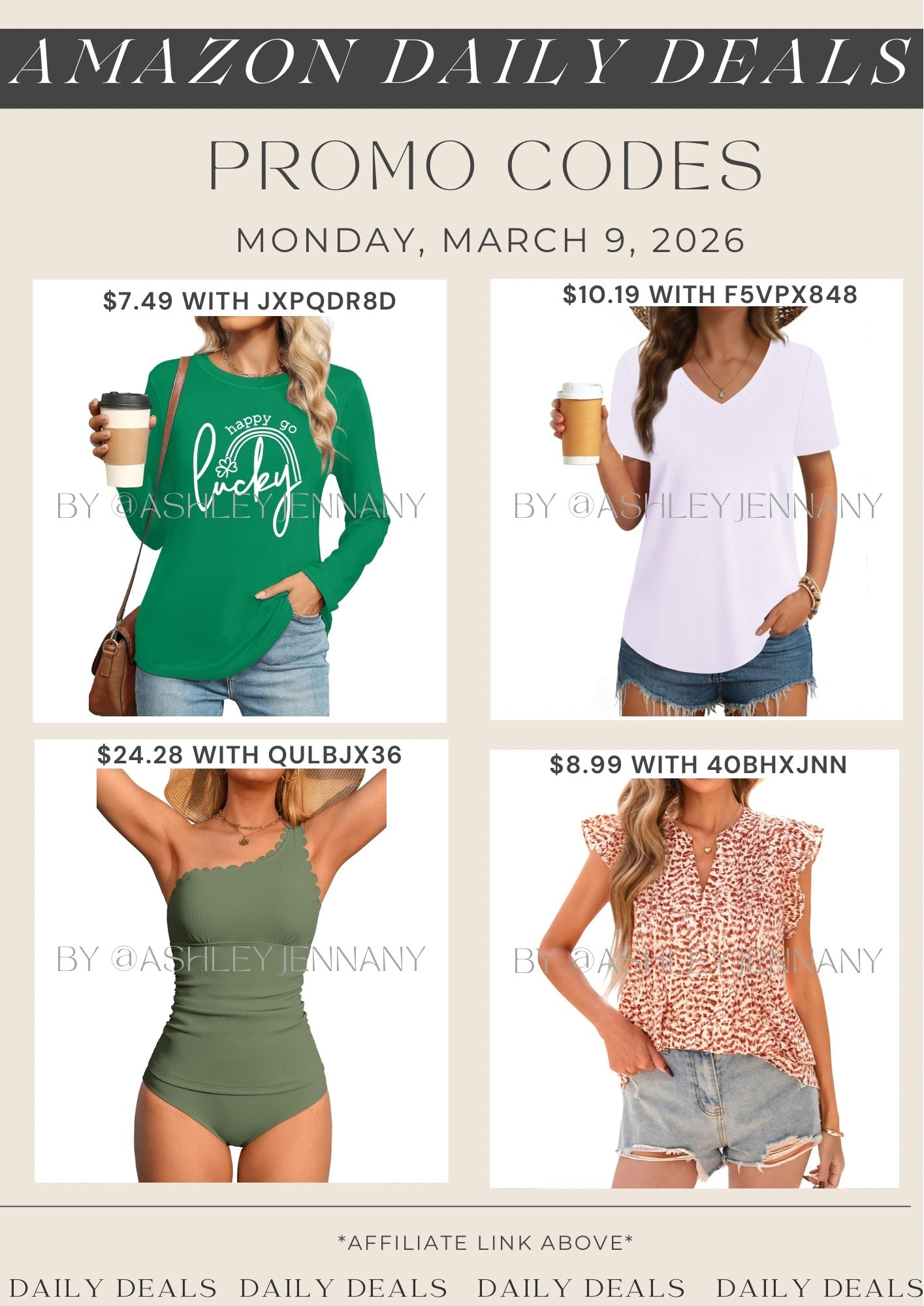 Amazon fashion deals on Saint Patrick’s day shirt, short sleeve tee, Tankini swimsuit and summer top 

#LTKSaleAlert #LTKMidsize #LTKSeasonal