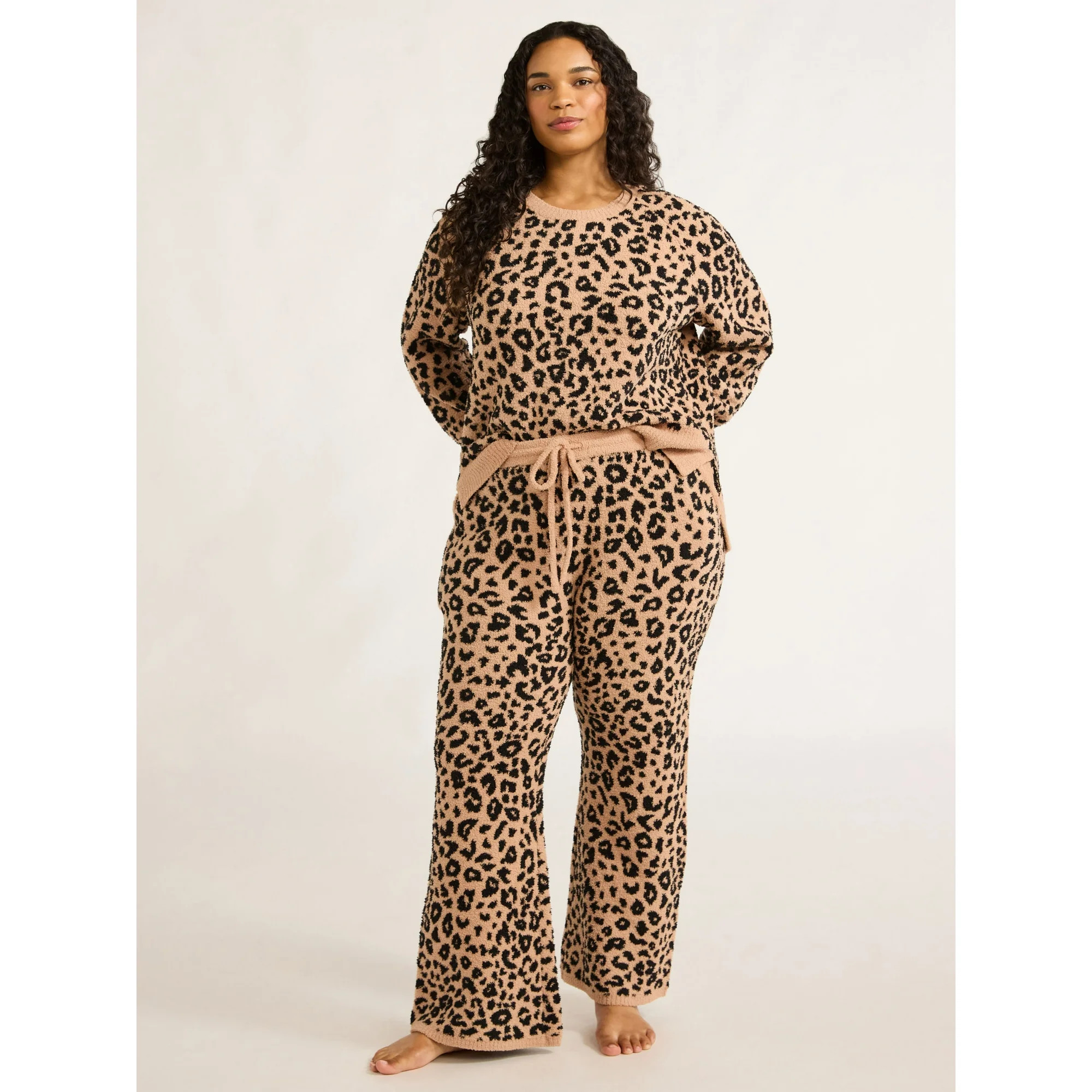 Joyspun Women's Chenille Top and Pants Set, 2-Piece, Sizes XS-3X | Walmart (US)