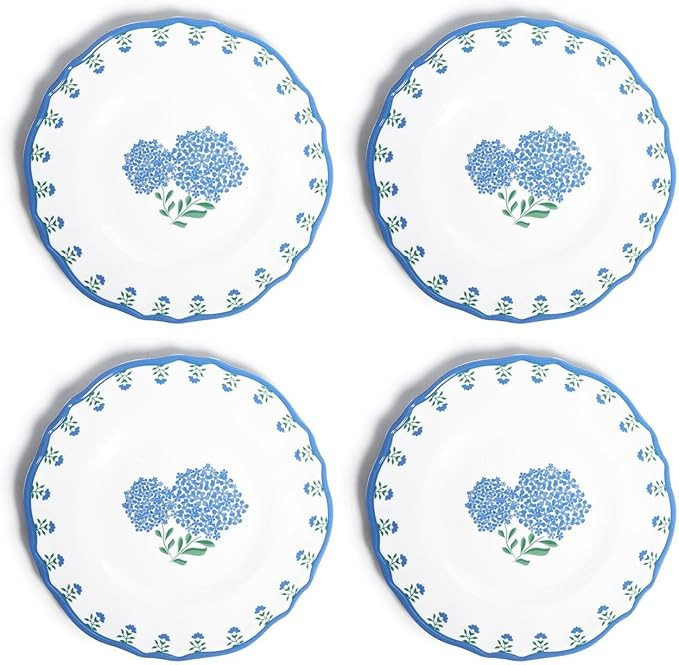 Two's Company Hydrangea Salad/Dessert Melamine Plate, Set of 4 - Melamine | Amazon (US)