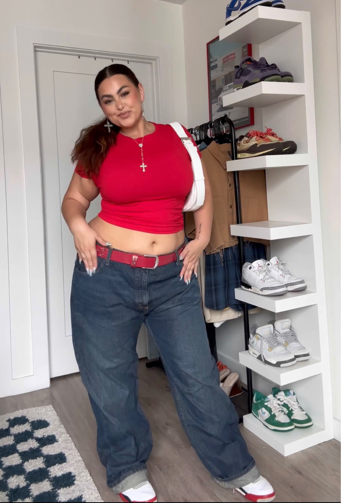 Simple yet effective🍒 curvy girls can wear low rise baggy jeans!!!
Top: XL 
Jeans: 44

#LTKFind #LTKstyletip #LTKcurves