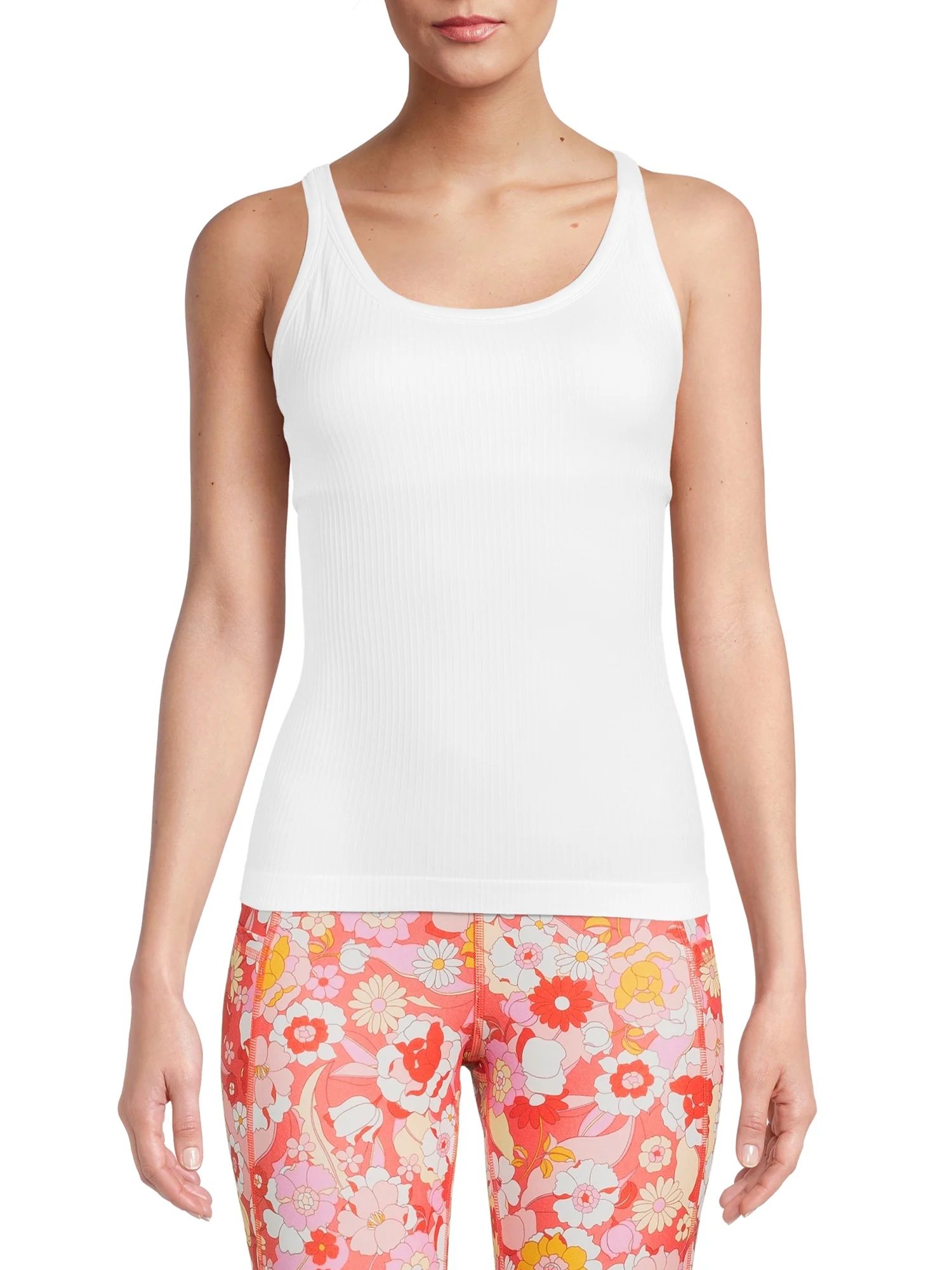 Avia Women's Seamless Rib Tank Top with Shelf Bra | Walmart (US)