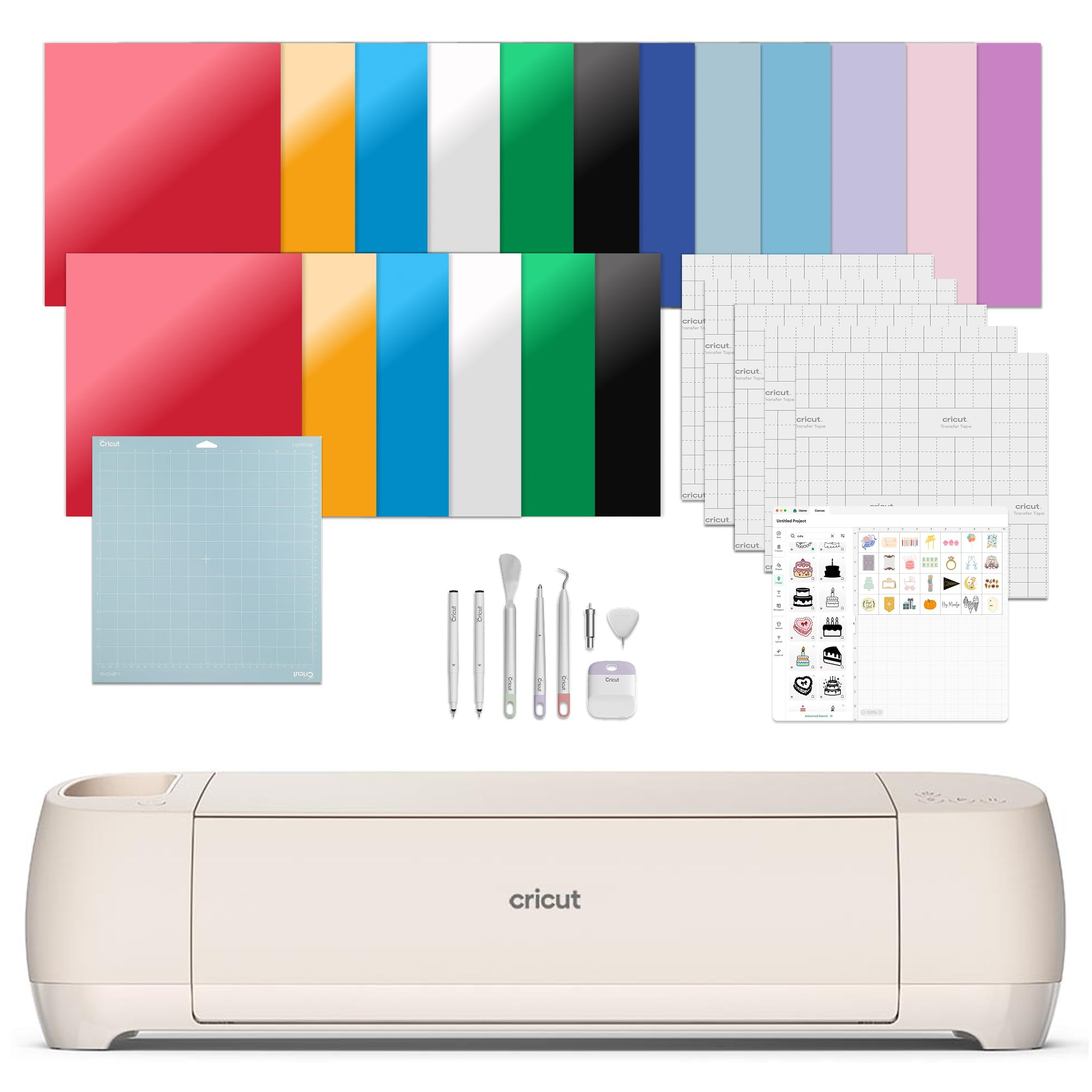 Cricut Explore 4 - Smart Cutting Machine (Seashell) | Engagement Bundle - Includes Smart Vinyl, C... | Amazon (US)