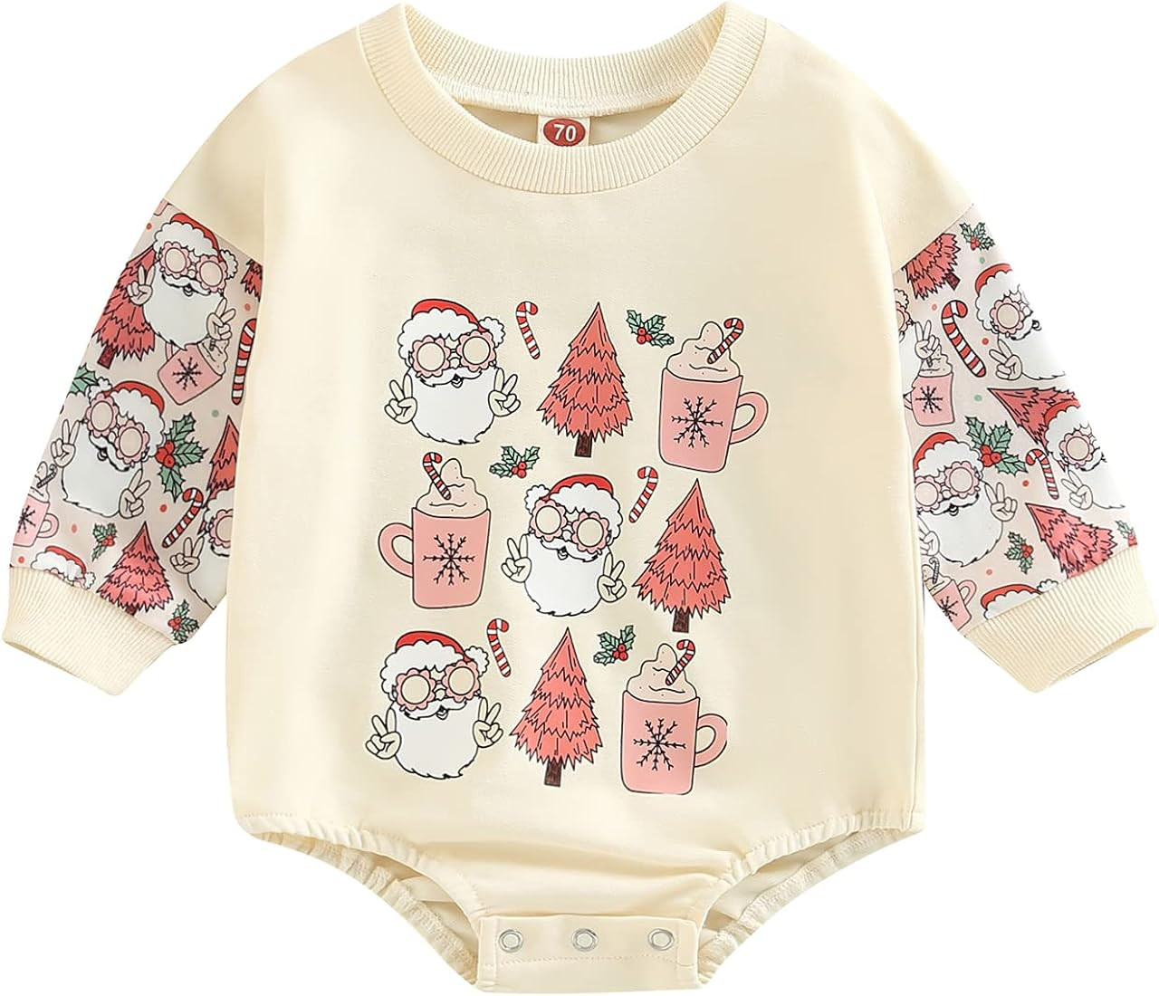 Omkzanbi Western Baby Girl Boy Clothes Cowboy Santa Crewneck Sweatshirt Romper Long Sleeve Onesie Ne | Amazon (US)