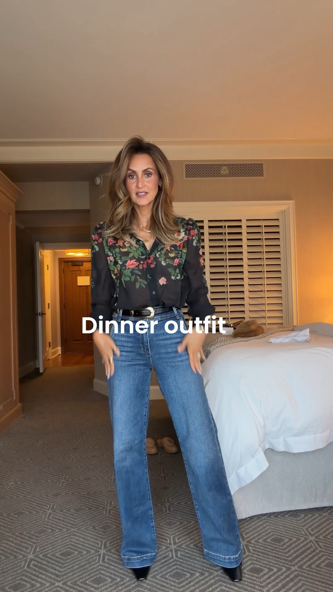 Dinner outfit - wearing size xs on top and 25 on trouser jeans (these are so elevated!)

#LTKootd #LTKgrwm #LTKOver40