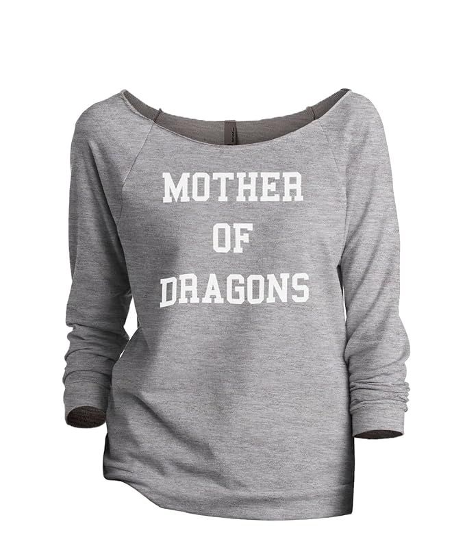 Mother of Dragons Women's Fashion Slouchy 3/4 Sleeves Raglan Lightweight Sweatshirt | Amazon (US)