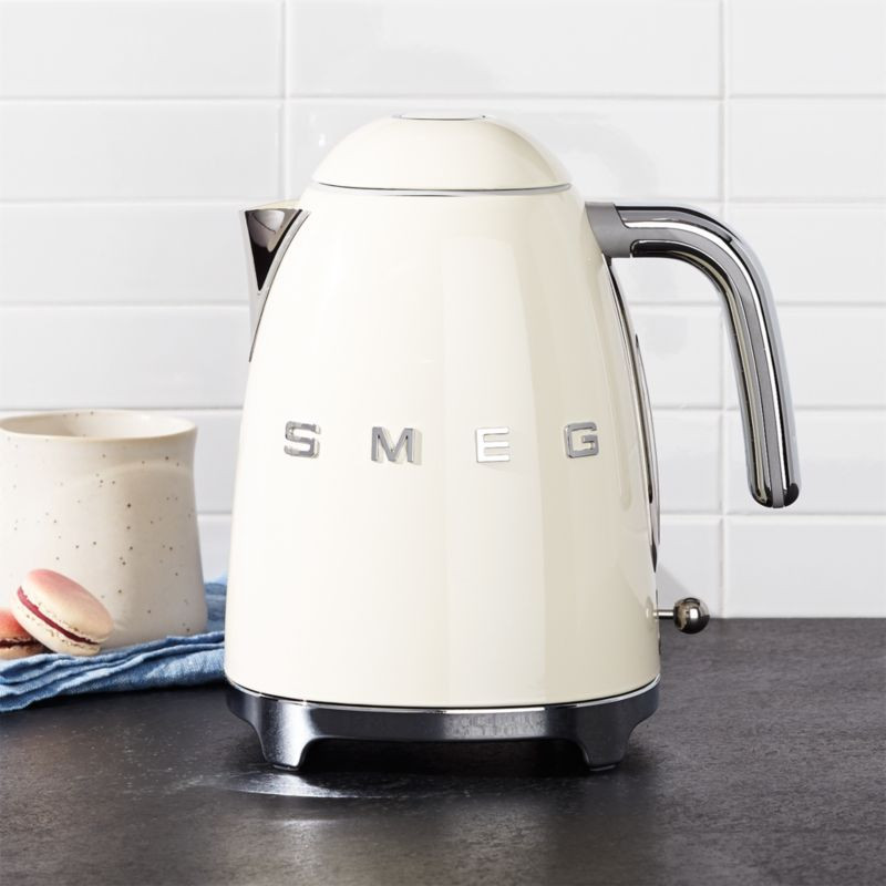 Smeg Cream Retro Electric Tea Kettle + Reviews | Crate & Barrel | Crate & Barrel