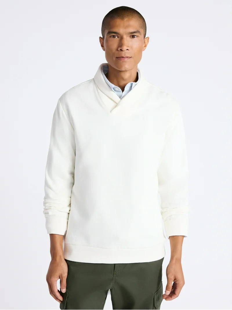 Free Assembly Men's Shawl Collar Fleece Sweatshirt, Sizes S-3XL | Walmart (US)