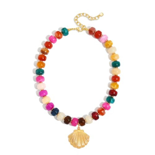 LILIE&WHITE Seashell Beaded Necklaces for Women Colorful Chunky Necklace | Amazon (US)