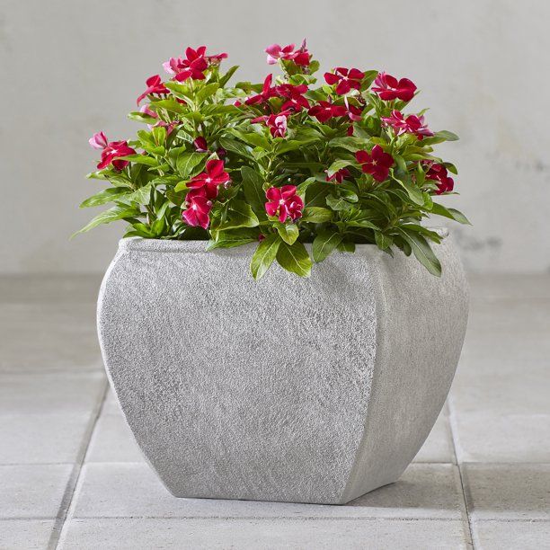 Better Homes & Gardens 12” x 12” x 11” Daphne Stone Resin Planter | Walmart (US)